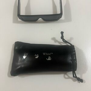 Off-White Black Sunglasses with Logo Pouch